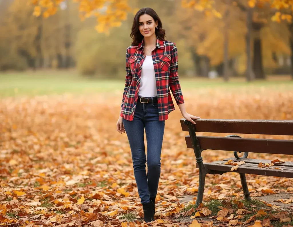 Chemise tartan femme