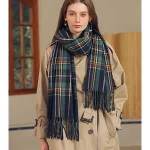 Écharpe tartan bleu