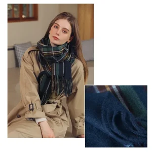Écharpe tartan bleu