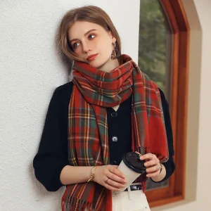 Écharpe tartan rouge