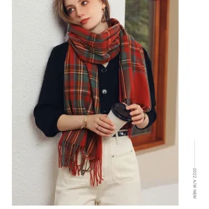 Écharpe tartan rouge