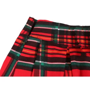 Jupe kilt rouge femme