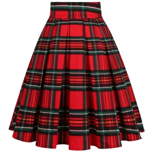 Jupe kilt rouge femme