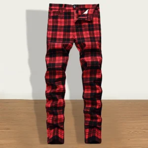 Pantalon tartan rouge homme