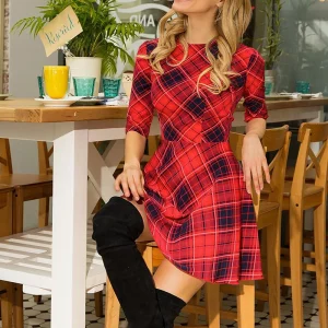 Robe tartan rouge