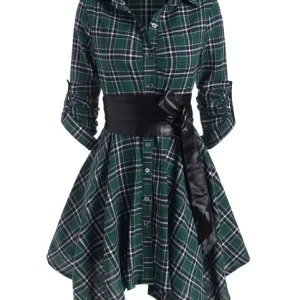 Robe tartan vert