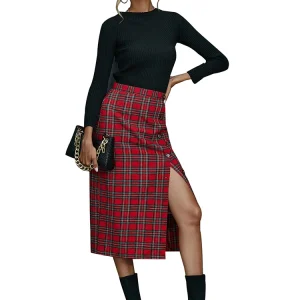 Jupe droite tartan