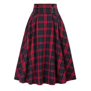 Jupe mi longue tartan