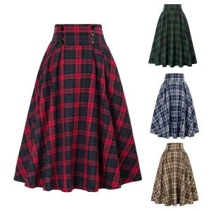 Jupe mi longue tartan