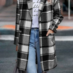 Manteau long tartan