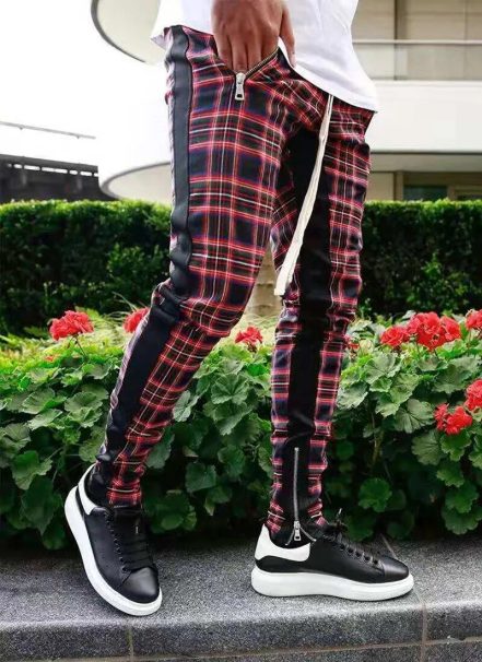 Pantalon Vintage Années 80 Punk Rock - Taille 13 - Flanelle Rouge/noir Tartan - État Excellent