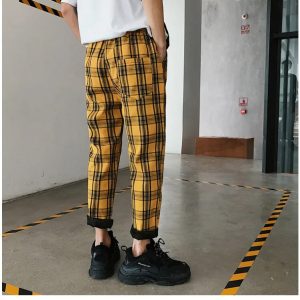 Pantalon tartan jaune