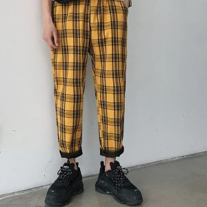 Pantalon tartan jaune