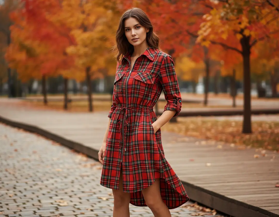 robe chemise tartan